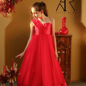 لباس مجلسی بچه گانه و دخترانه مدل یلدا قرمز رنگ - فروشگاه لباس مجلسی آترین کیدز